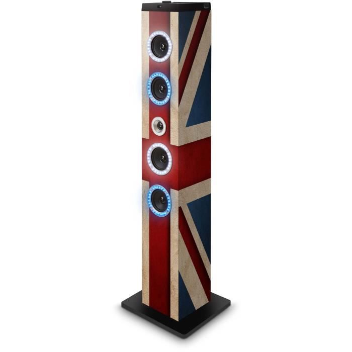 BIGBEN TW7UKLIGHT1+2 Tour de son multimedia Bluetooth avec éclairage LED - 40W RMS - Port USB - United Kingdom