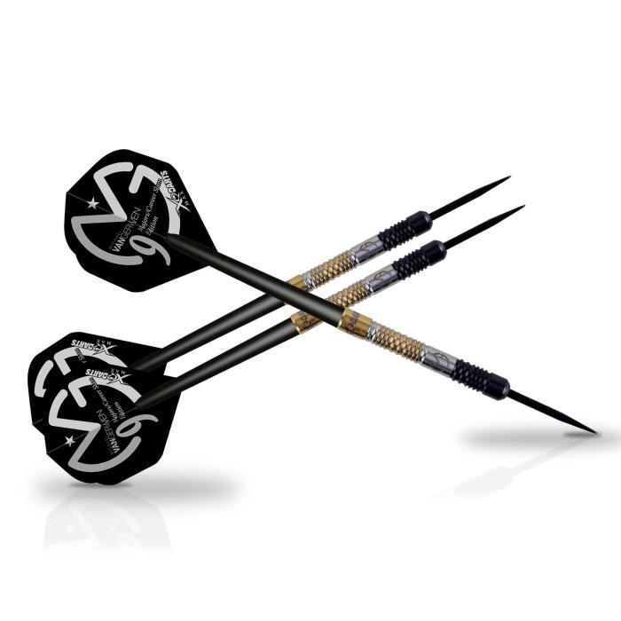 XQ Max Fléchettes de 25 grammes Michael van Gerwen Edition Career Slam - 90% tungstène - Pointe acier