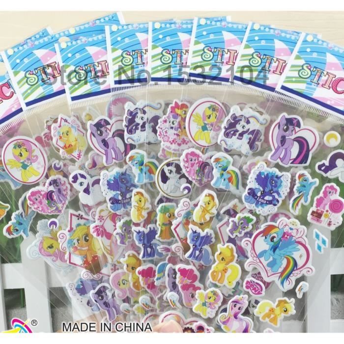 Modèle Minecraft Belles My Little Pony Autocollant Mural 3d
