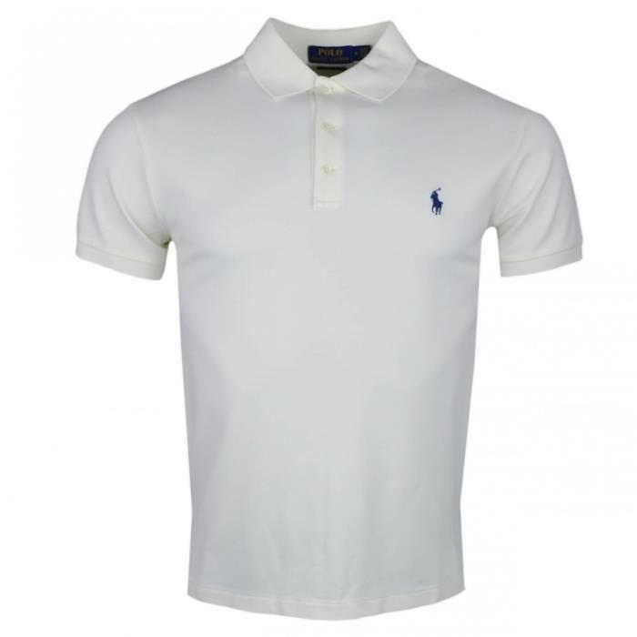 Polo Lauren Blanc Coton Homme Ralph En Piqué Slim Crème Fit CouleurTailleXl Pour wZikOTPXu