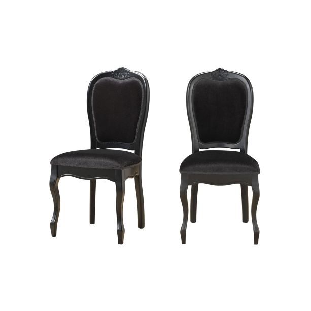 Lot de 2 chaises en tissu PRINCESSE     Dimensions  L.46.5 x P.52 x