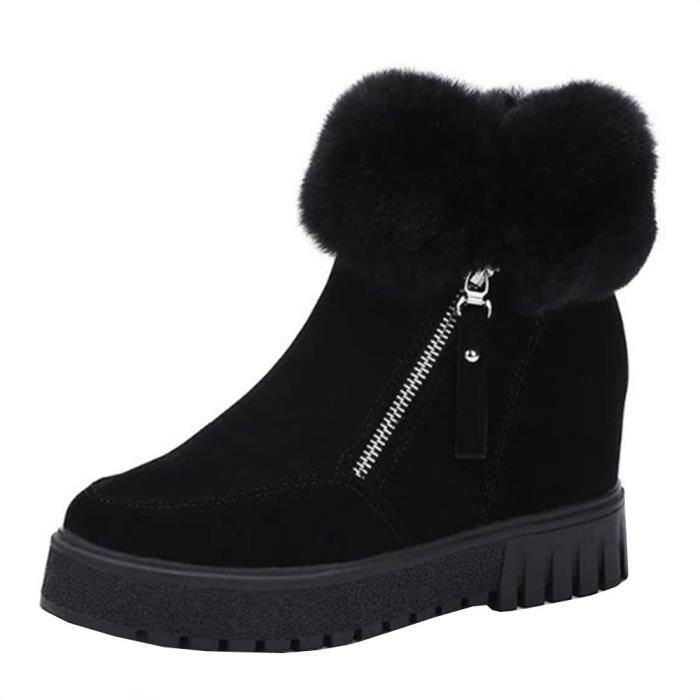 Zip Chaud Neige vert Bottines Augmenté Noir Hiver Occasionnel Les Femmes Courtes Sdm70922257 RgnYB77