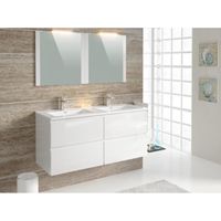 MEUBLE VASQUE - PLAN FIDJI Meuble de salle de bain blanc brillant - L 1 MEUBLE VASQUE - PLAN FIDJI Meuble de salle de bain blanc brillant - L 1