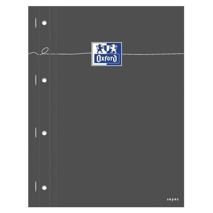 OXFORD Bloc-Notes agrafé - 29,7 cm x 23 cm x 0,9 cm - 160 pages - 80g - Gris