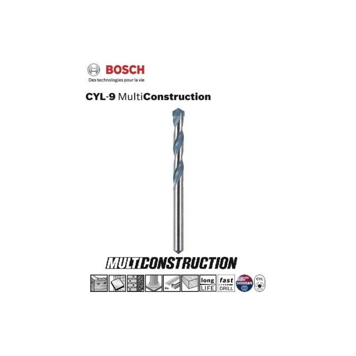 BOSCH Forets polyvalents Multi Construction - 6,5 x 60 x 100 mm - d 5,5 mm