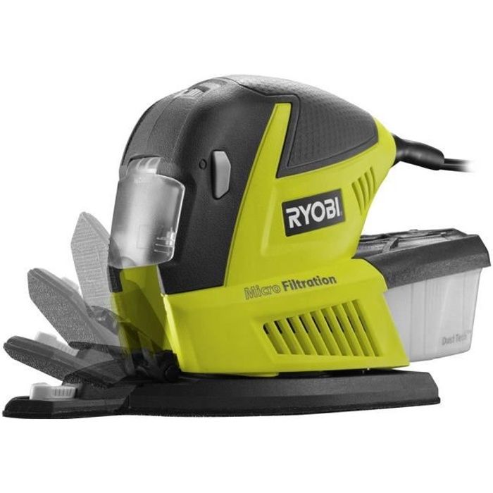 RYOBI Ponceuse multifonction + 15 abrasifs - 180W