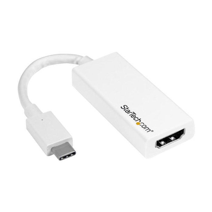 STARTECH.COM Adaptateur vidéo USB-C vers HDMI - M / F - Ultra HD 4K - Blanc