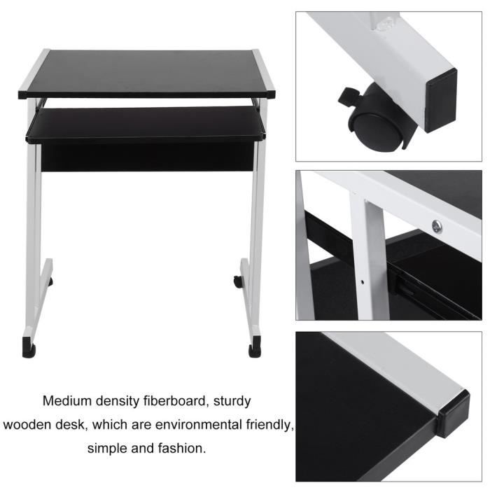 Table Ordinateur pc A Roulette 62*48*73CM en 1