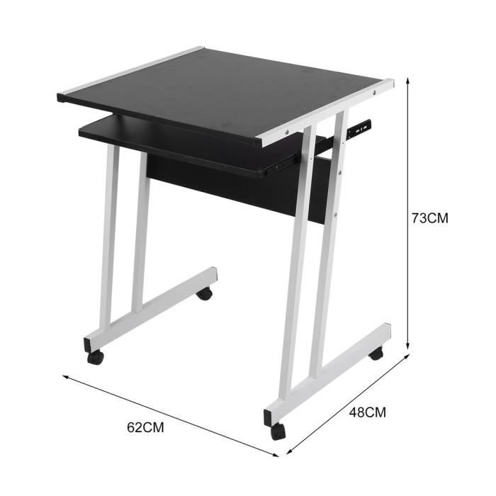 Table Ordinateur pc A Roulette 62*48*73CM en 3