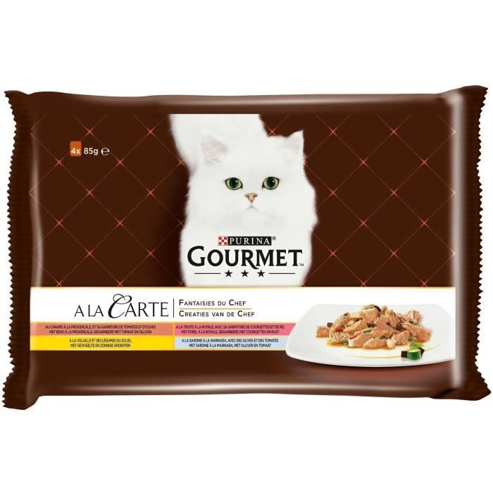 GOURMET A La Carte Fantaisies du Chef - Sachets fraîcheur - Pour chat adulte - 4 x 85 g