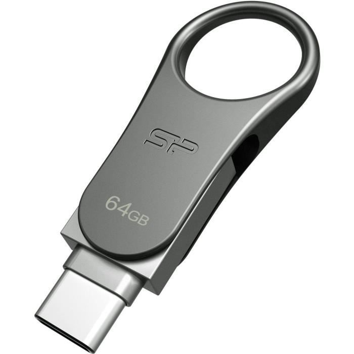 SILICON POWER Cle USB 30 C80 64 GB Argent