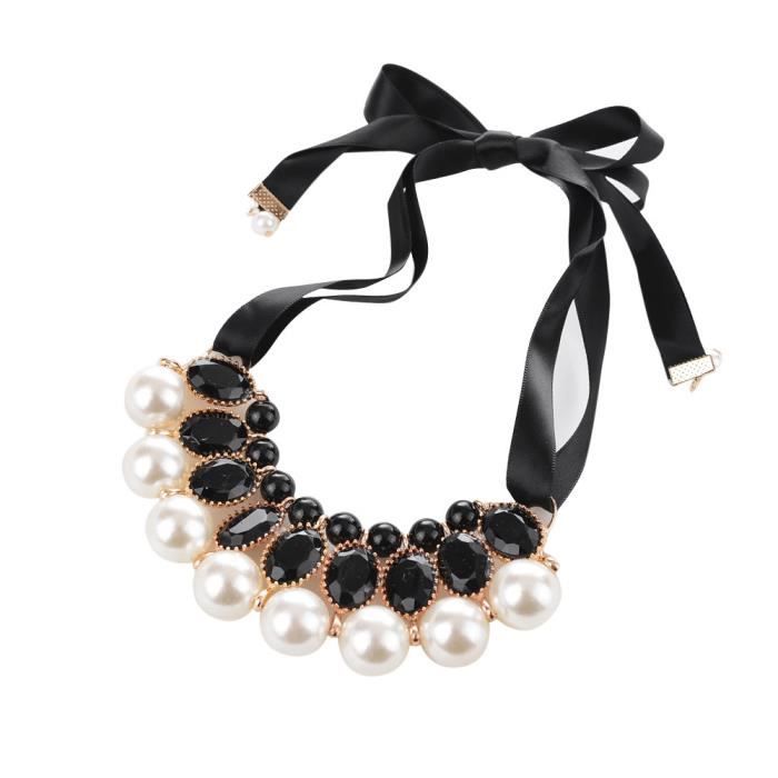 Collier Femmes Noir Dentelle Fleur Choker Beauté Ruban ...