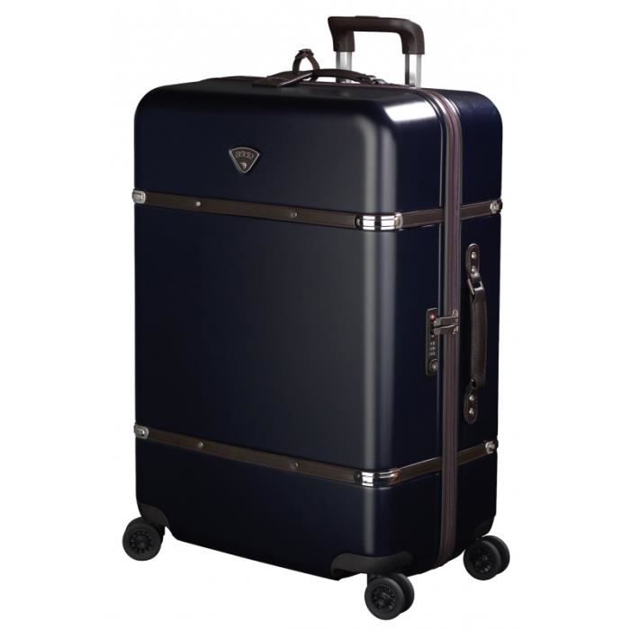JUMP Valise Cabine Trolley Rigide polycarbonate CASSIS - 4 roues - 75 cm - Bleu marine