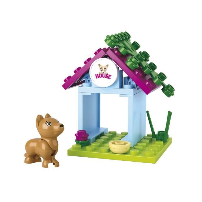 Briques Compatibles Lego Construction Reve de fille Niche a chien Sluban