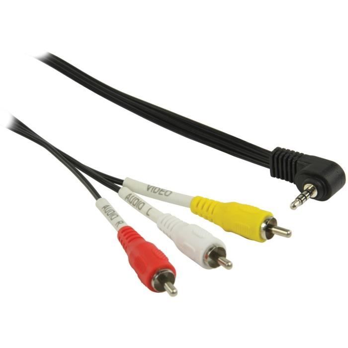 VALUELINE VLVP22400B10 Câble vidéo composite - 3 RCA mâle 3,5 mm mâle - 1.00 m Noir