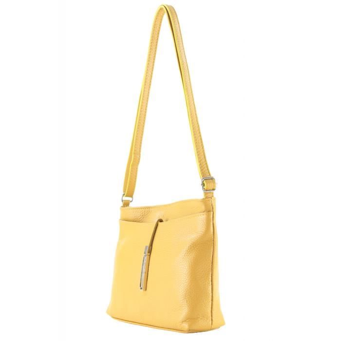 Cuir Fonce Vente Femmejaune TuAchat Bandoulière Sac EH2IWD9