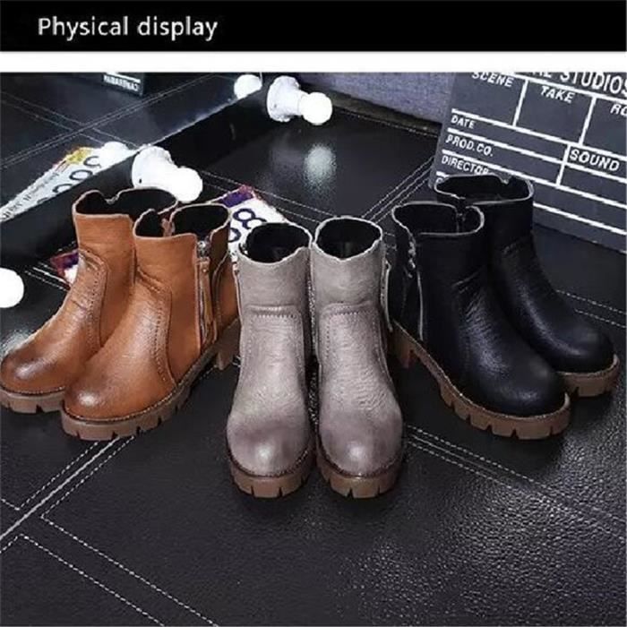 Épais En Cuir Bottines Gris xz019gris39 Femmes noir Bottes Automne Talon Hiver marron Llt 4nw4UxpqR
