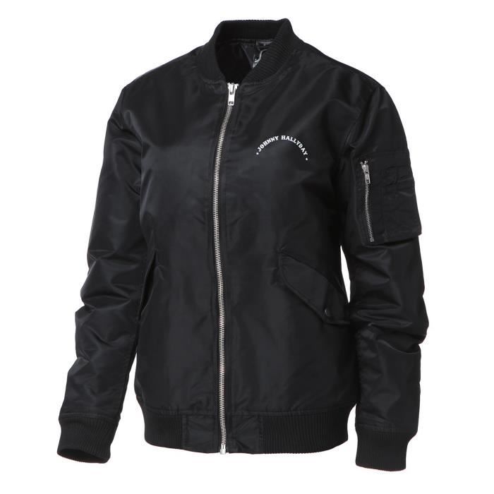 Bombers Biker Johnny Hallyday - Femme - Noir
