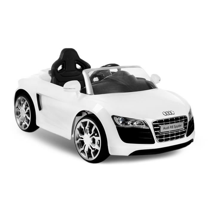 voiture électrique pour enfant audi r8 - 2x25w - blanc - achat