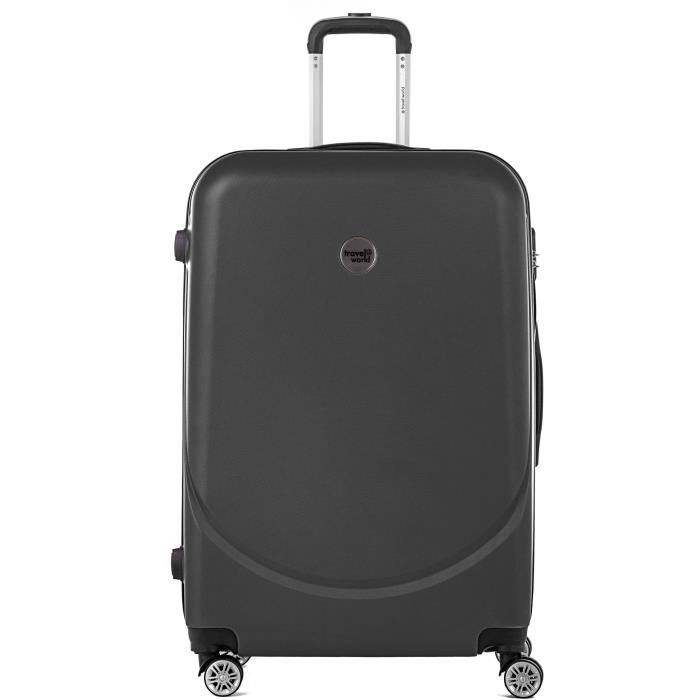 TRAVEL WORLD Trolley Case XXL 80cm avec 4 roues Gris Foncé