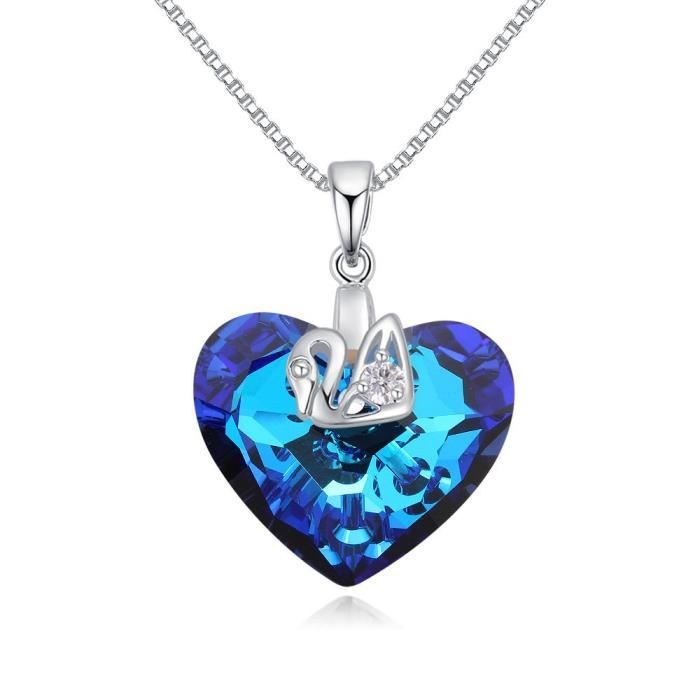 Femmes Parti Rose Saphir Papillon Strass Cristal Collier Pendentif