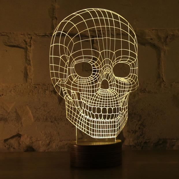 Lampe de chevet Skull, effet 3D - Achat / Vente Lampe de ...