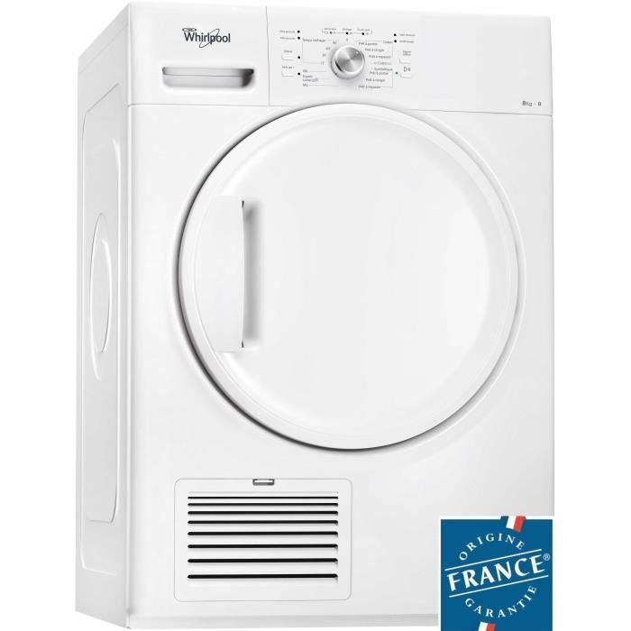 WHIRLPOOL DDLX80114 - Sèche linge frontal - 8 kg - Condensation - B