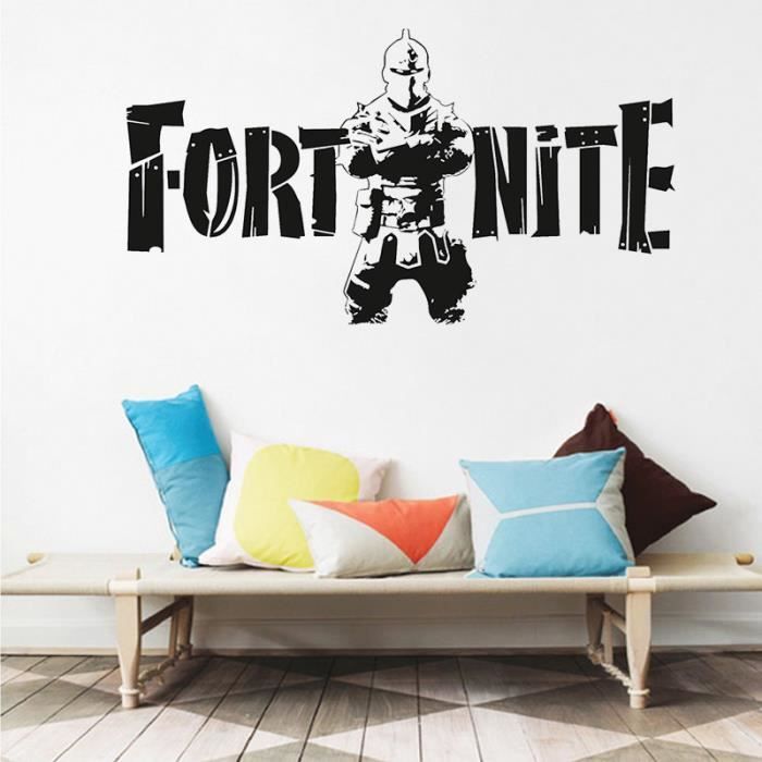 fortnite stickers fans muraux forteresse autocollant sticker mural autocollant noir decoratif chambre - chambre fortnite