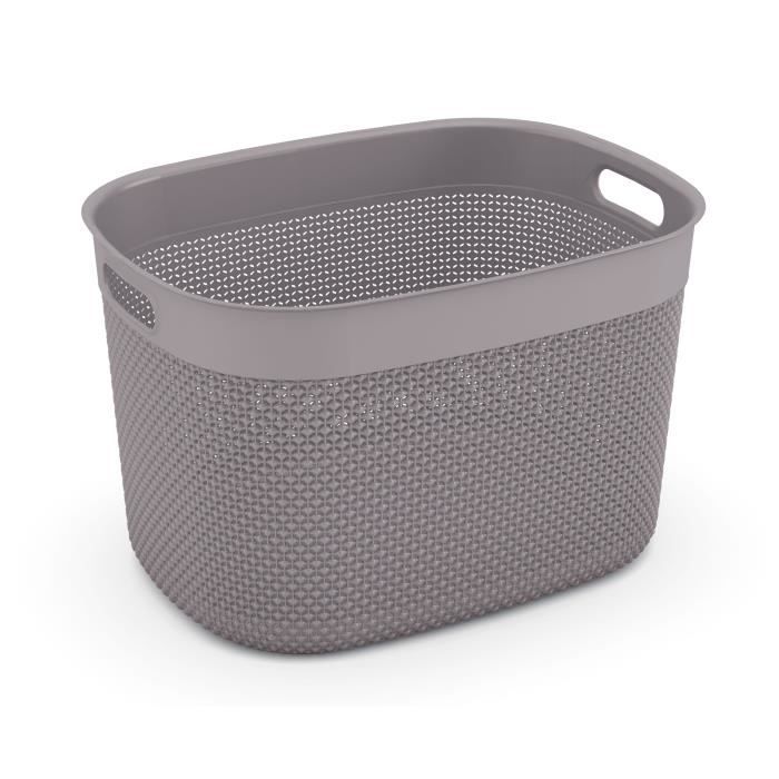 KIS Panier décoratif Filo - 30 L - Gris taupe colonial - Design effet crochet