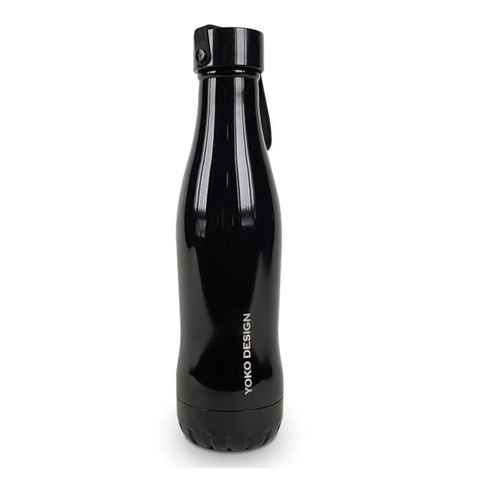 YOKO DESIGN Bouteille isotherme double paroi 400 ml noir