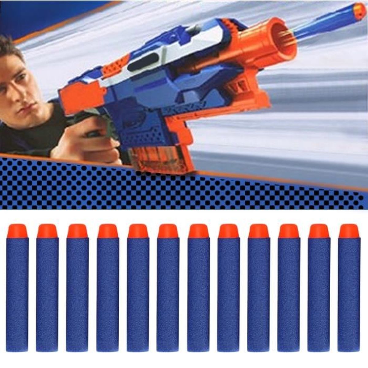 100 Fléchettes En Mousse Recharge Pour Nerf N-Strike - Munitions Souples Sécuritaires - Jeu Enfants 8+ Ans