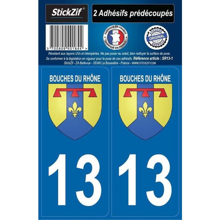 STICKZIF 2 Autocollants Région Département 13 (Version 2) SR13-1