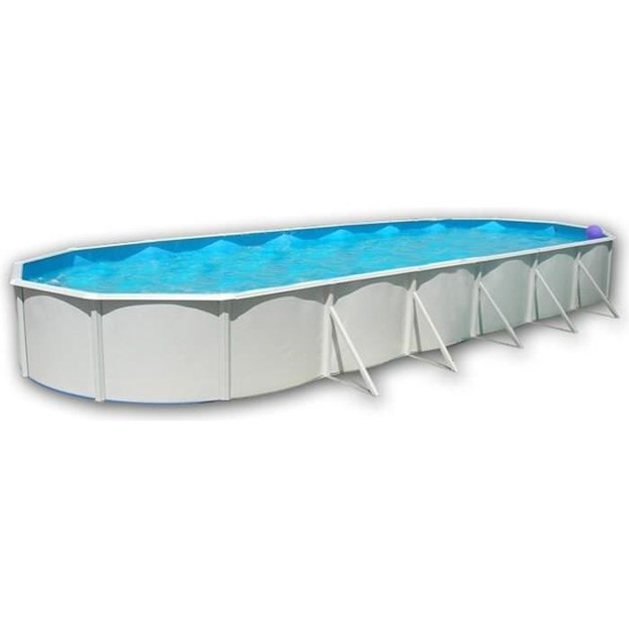 MALLORCA Piscine ovale en acier avec kit d'été et tapis 1200x457x120cm