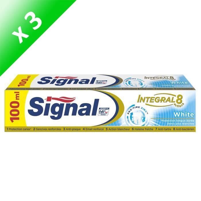 SIGNAL Lot de 3 dentifrices Intégral White - 100 ml