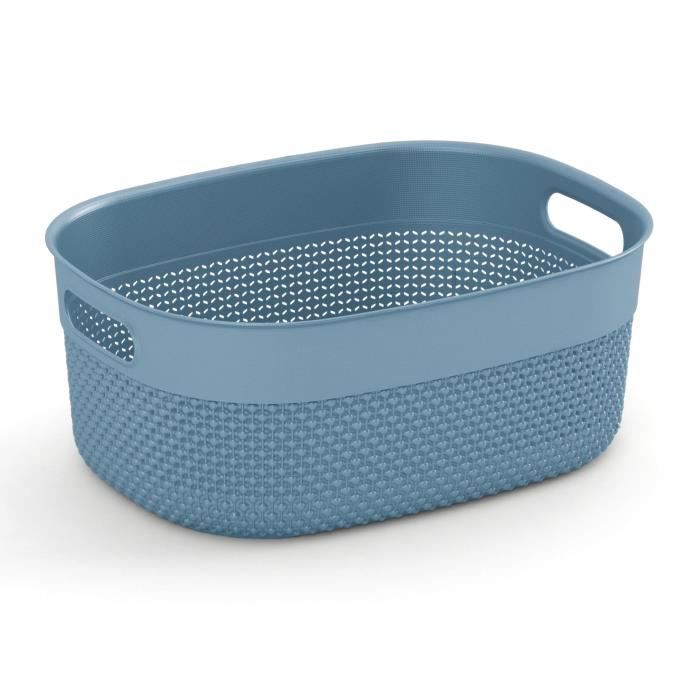 KIS Panier décoratif Filo - 12 L - Gris fumé - Design effet crochet