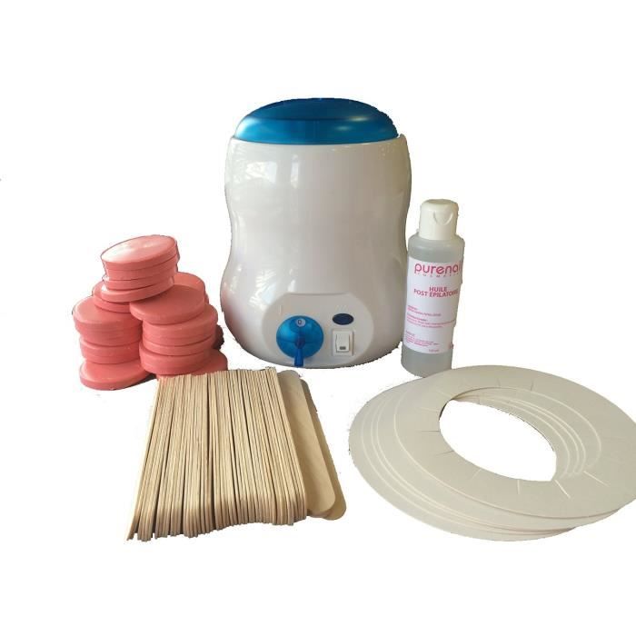 Kit esthétique épilation avec Grand Chauffe cire 800ml, Galets de cire