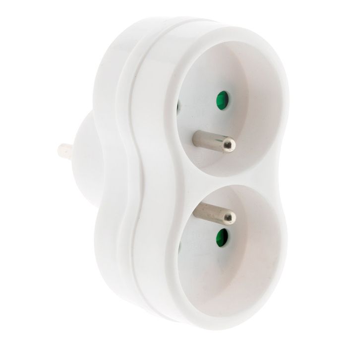 Biplite 2 prises 16A façade Blanc