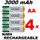 4 Piles rechargeables AA Ni-MH 3000 mAh 1.2V LR06