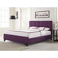 LIT COMPLET Lit en tissu violet - lit double 180x200 cm - somm LIT COMPLET Lit en tissu violet - lit double 180x200 cm - somm