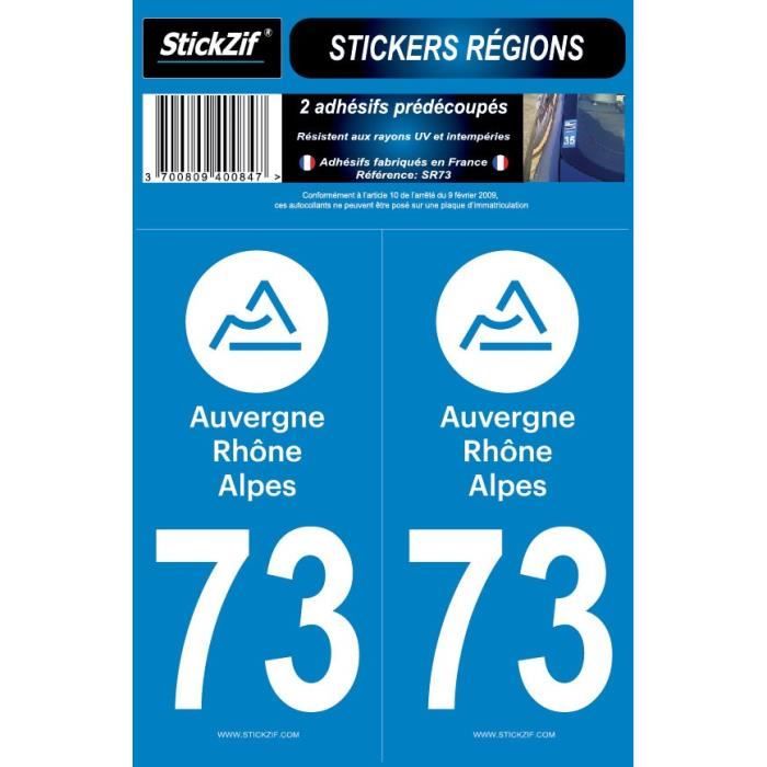 STICKZIF 2 Autocollants Région Département 73 SR73