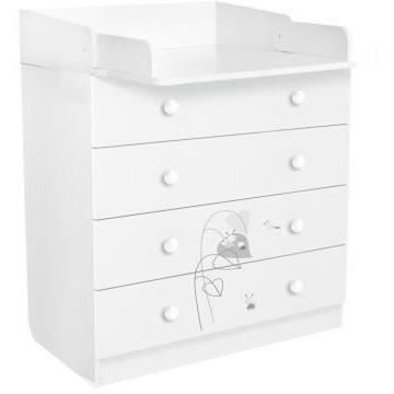 POLINI Commode 4 tiroirs - blanc