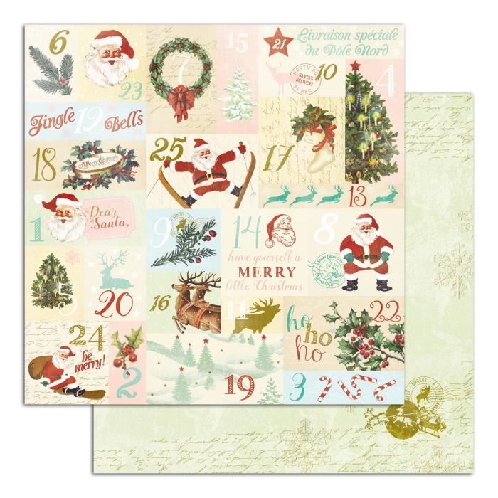 TOGA Lot de 6 Papiers scrapbooking - Recto verso - Motif Dear Santa