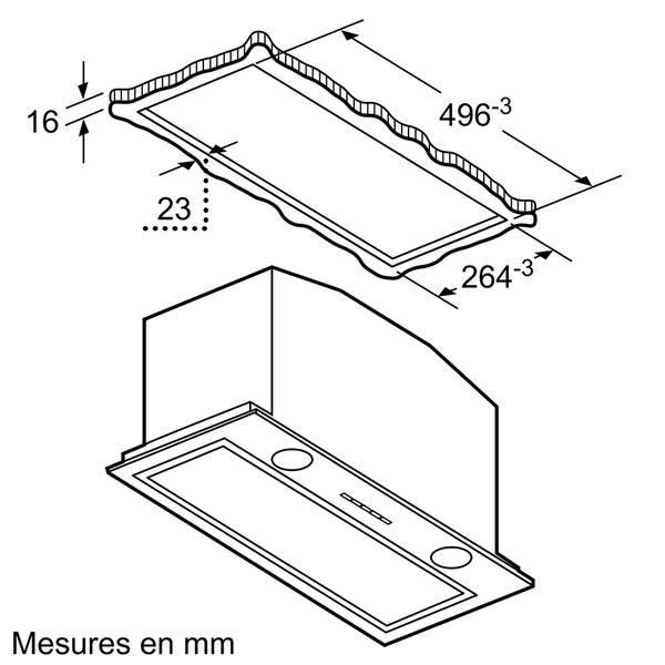 D55MH56N0  Hotte Extracteur 52 cm, 570 - 650 m³-h,2