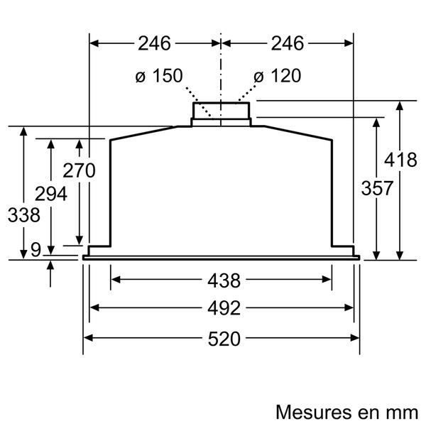 D55MH56N0  Hotte Extracteur 52 cm, 570 - 650 m³-h,3