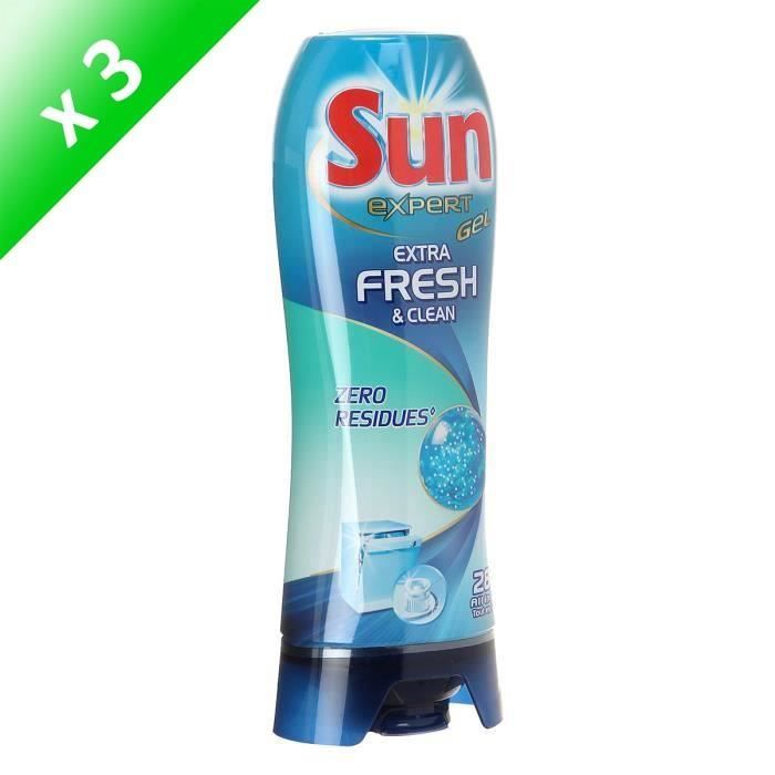 SUN Gels lave-vaisselle Extra Fresh & Clean - 28 lavages - Lot de 3