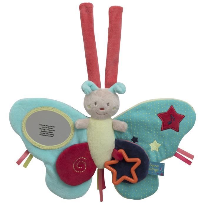 SUCRE D'ORGE Doudou d'éveil Papillon