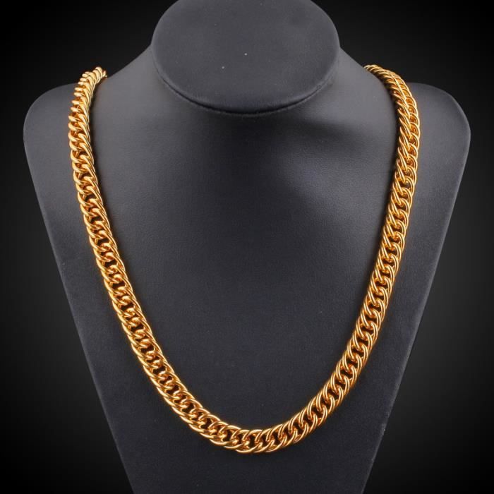 Prix D Une Chaine En Or Collier homme Or jaune 18k plaqué Bijoux hommes Chaîne de mode - Achat