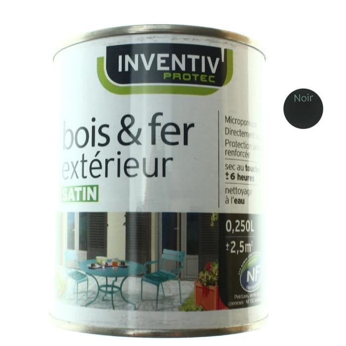 Peinture Satin Bois Fer Extérieur Noir 25cl 12 Achat Vente