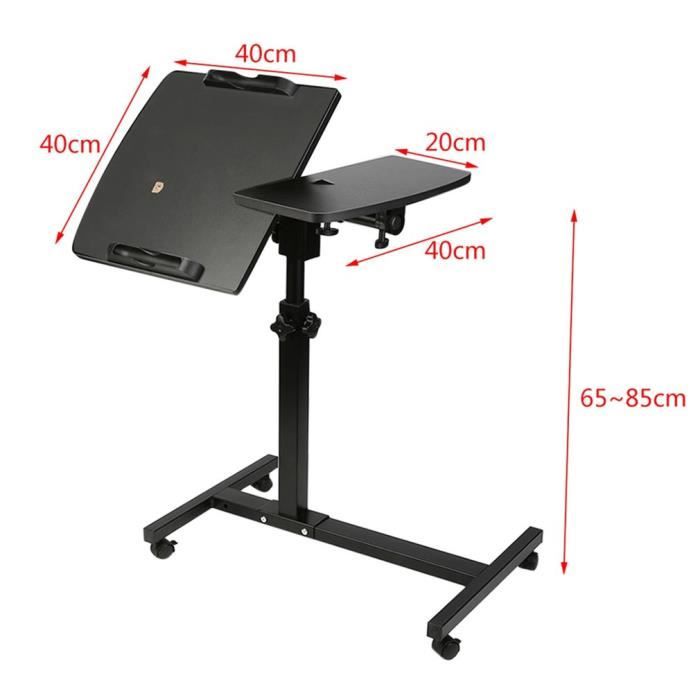 Bureau d'Ordinateur avec roulette Hauteur1