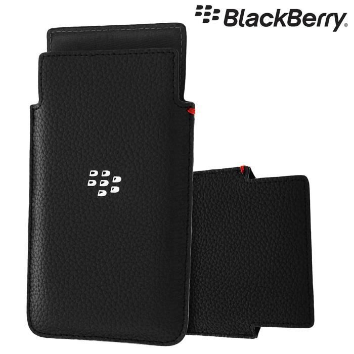 Etui universel en cuir noir pour Blackberry Leap
